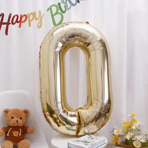 Воздушный шар фольгированный цифра 0, Шарики воздушные, 102cm,1 шт.