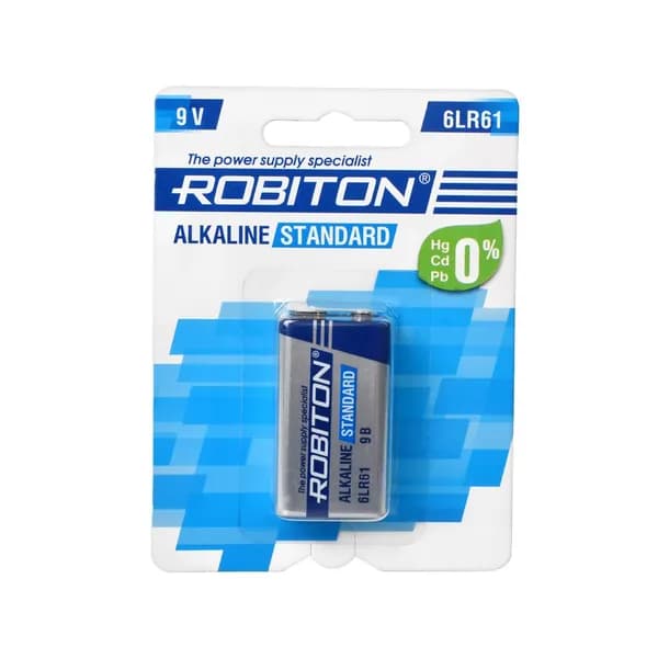 Батарейка алкалиновая ROBITON STANDARD 6LR61 9V SR1 12780