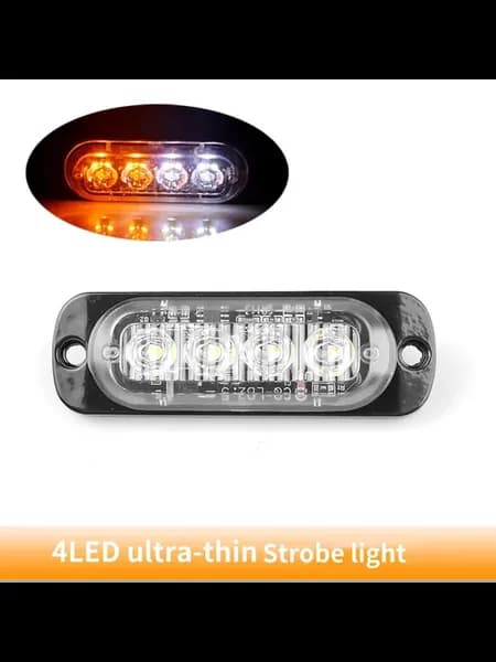 4 LED ультратонкий стробоскоп, желто-белый
