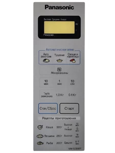 Panasonic F630Y6S20SZP Сенсорная панель на русском для СВЧ (микроволновой печи) NN-S235MF ZPE