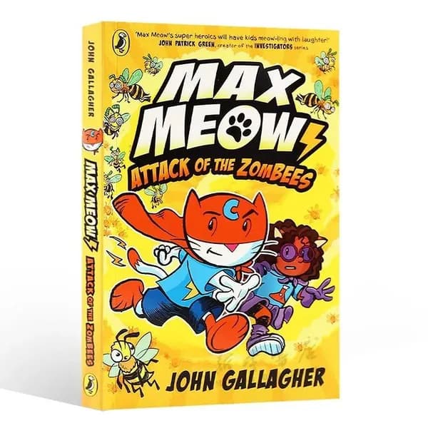 Графический роман Max Meow Book 5: Attack of the ZomBEES John Gallagher. Random House Graphic. Твёрдый переплёт, на английском языке.