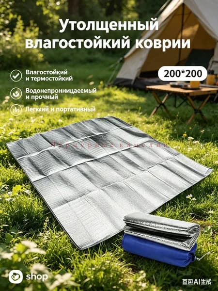 Коврик туристический, в палатку, 200*200