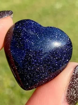 Сердце из голубого песчаника 30mm - сверкающий звёздный камень