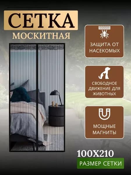 Москитная сетка на дверь черная