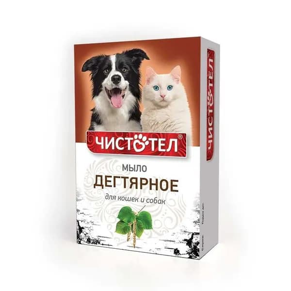 Чистотел мыло для собак и кошек, дегтярное 80 гр