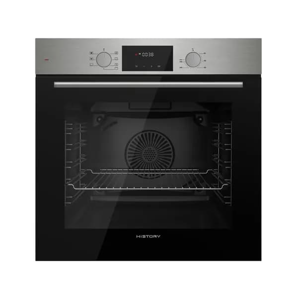 Встраиваемый электрический духовой шкаф HiSTORY OE728L.FIX черный, 77 л, гриль, конвекция, 595x547x595 мм