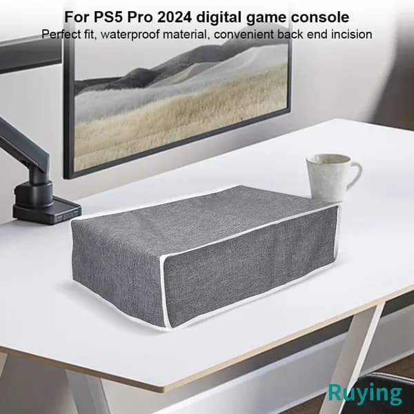 Чехол для игровой консоли Sony PS5 Pro 2024 с приводом, из ткани Oxford 1680D, с разрезом для портов и фиксацией на липучке