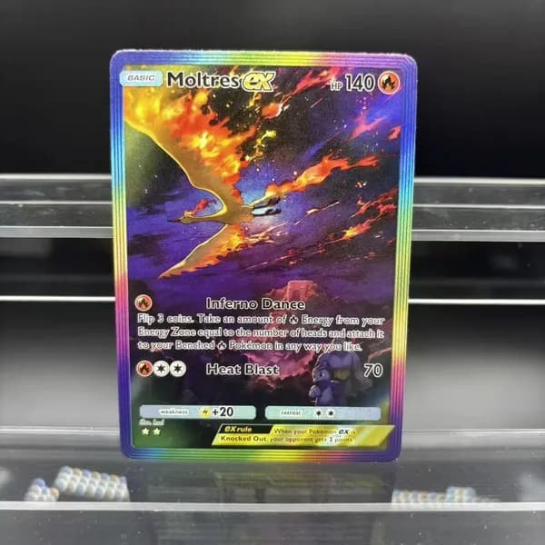 Самодельная коллекционная одиночная карта TCG POCKET EX Драгонайт, Артикуно, Молтрес, Аэродактиль. Классическая игровая аниме-карта, подарочная игрушка