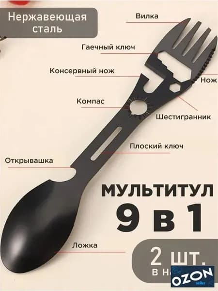 Вилка-ложка походная, кол-во предметов: 2шт