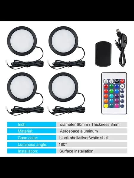 HAGAHA RGB светильник для шкафа 6 шт 4 Lights Black Shell