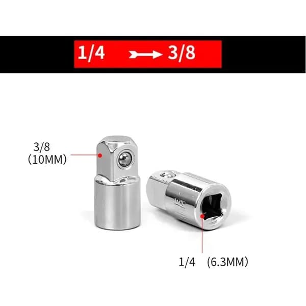 1/4" 3/8" 1/2" Соединительный патрубок-преобразователь Переходник для гаечного ключа-преобразователя