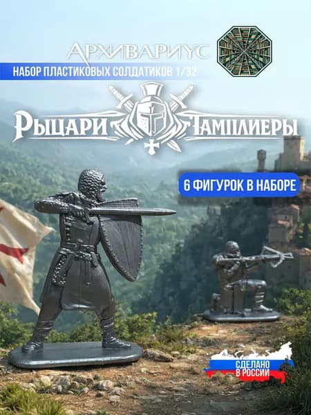 Сувенирный набор солдатиков Рыцари Тамплиеры XII - XIV века.