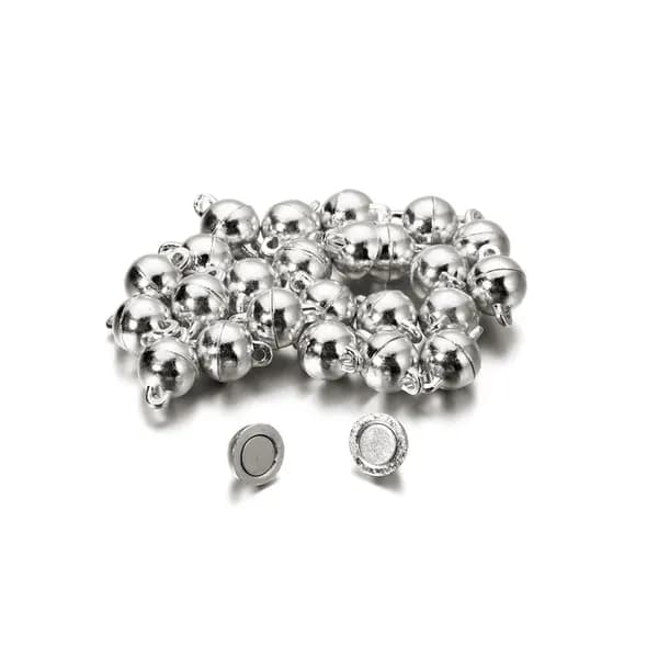 Магнитные застежки, замочки для браслетов , 8mm круглая форма 5пар , фурнитура для бижутерии и рукоделия