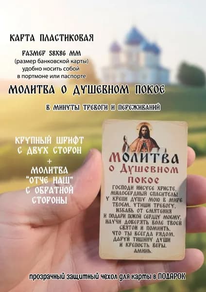 Икона Иисус Христос Молитва о душевном покое Отче Наш в кошелек