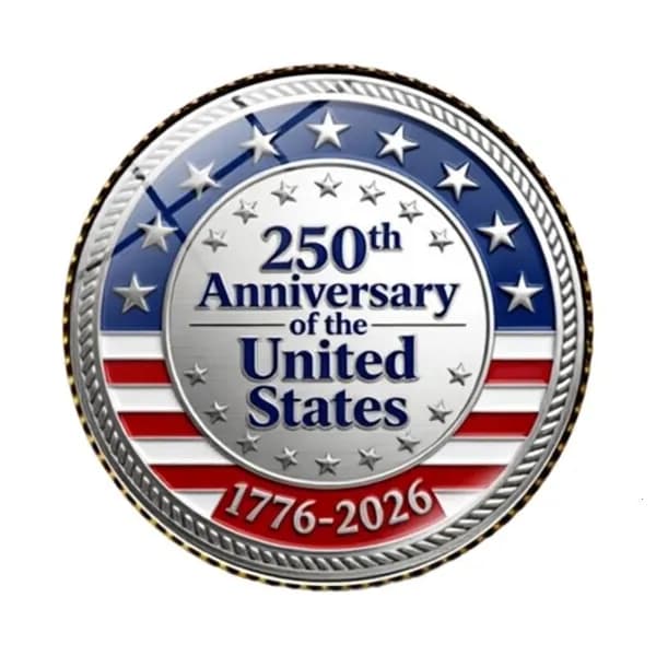 Значок 250 лет Дня независимости США , Медь - 3