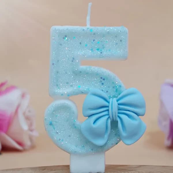 Свечи для торта цифра 0, цифра 1 "5", 7.5 см х 4 см, 1 шт