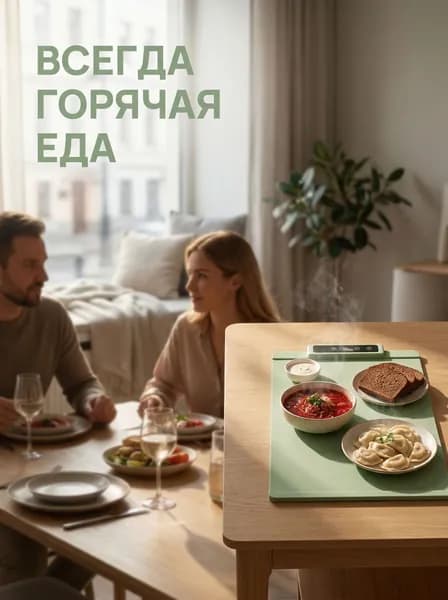Коврик для подогрева еды силиконовый с таймером и регулировкой температуры
