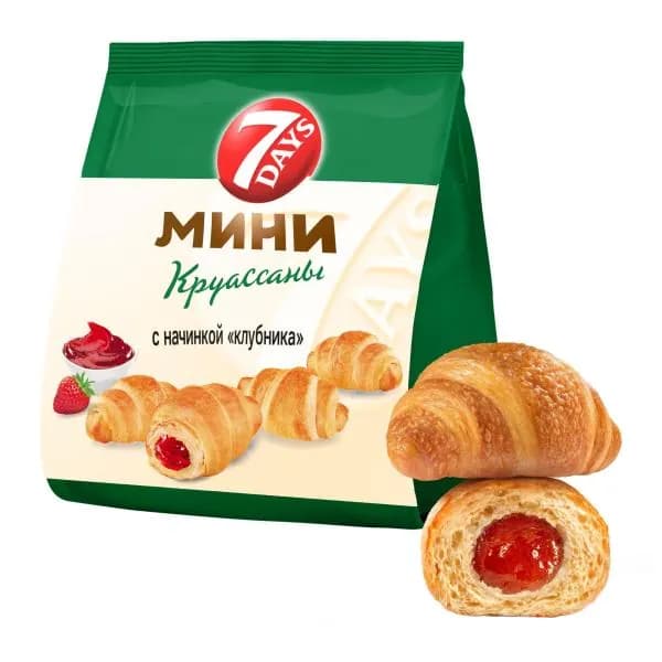 Мини-круассаны с начинкой Клубника 7Days 265г