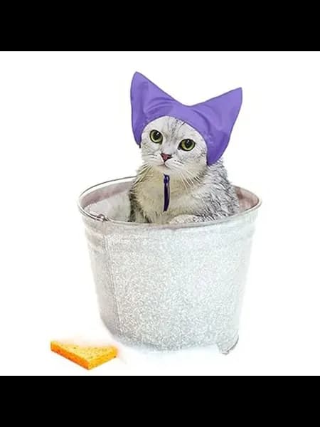 Шапочка для душа для кошек, полиэстер, розовая