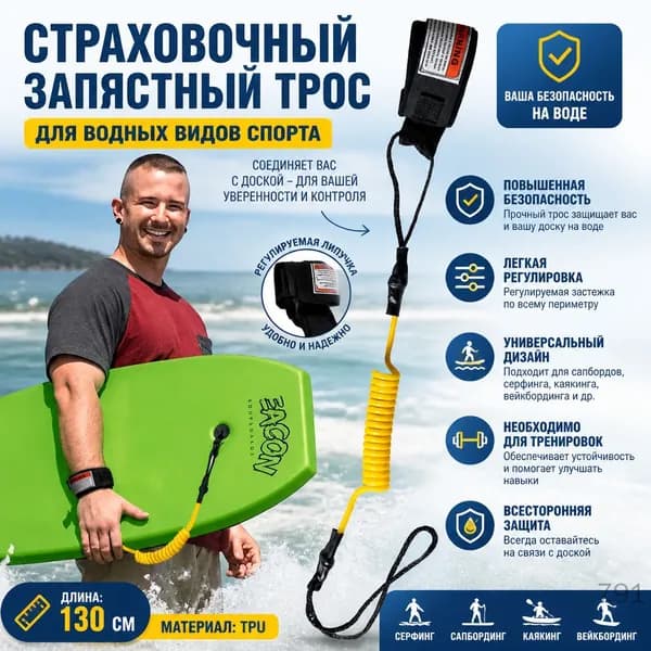 Доска надувная для водного катания с TPU ремешком и буксировочным тросом