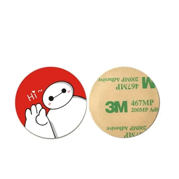 Ключ для домофона T5577 метка наклейка 40 мм на мобильный телефон (1шт) RFID 125kHz EM-Marin - перезаписываемая заготовка из ПВХ для копирования бесконтактных брелков и карт .