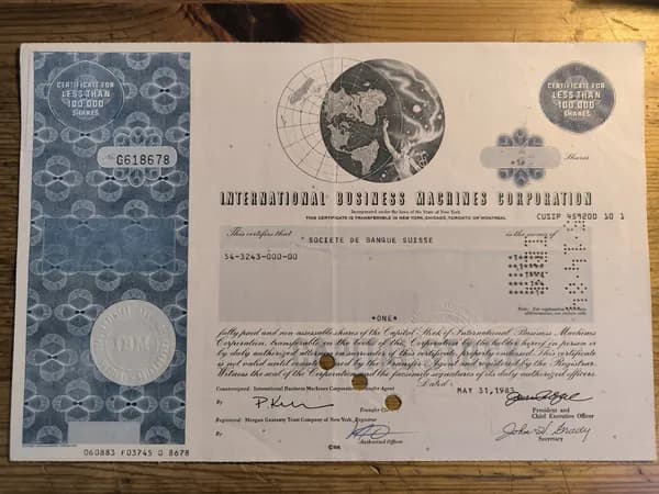Облигация IBM. 1983 г.