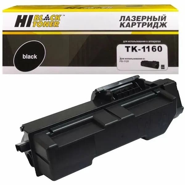 Тонер-картридж HB TK-1160 с чипом для Kyocera, совместимый, Черный (black), 1 шт