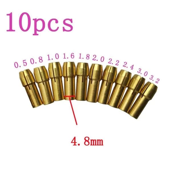 Латунный патрон из 10 частей, 0,5-3,2 мм.