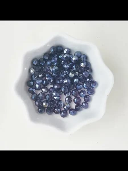 Бусины Swarovski граненые круглые, темно-синий, 4х6 мм, 50 ш