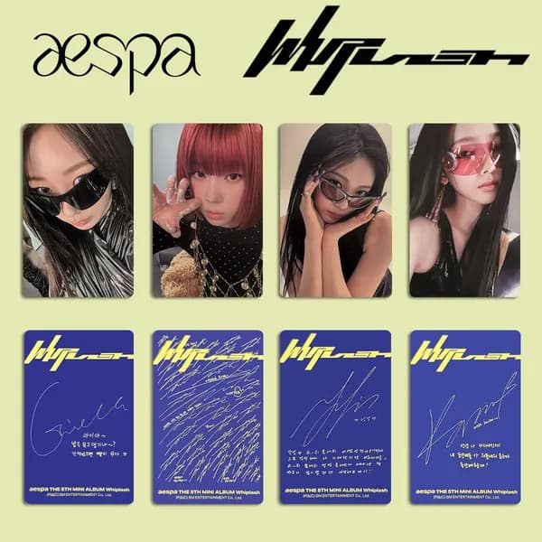 Aespa Карточки Whiplash Коллекционная карточка кпоп карты 5.4*8.6cm 4шт