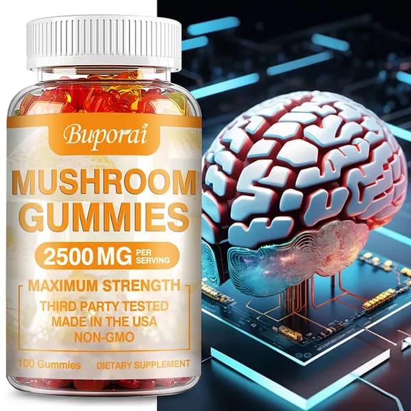 Жевательные конфеты Buporui Mushroom Complex Gummies -содержат грибы майтаке, шиитаке, львиную гриву, рейши и кордицепс - повышают энергию и улучшают ясность ума