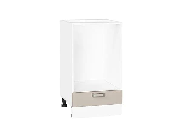 Шкаф нижний под духовку Лофт, цвет фасада Cream Silk, цвет каркаса Белый, 816*450*476 мм (В*Ш*Г)