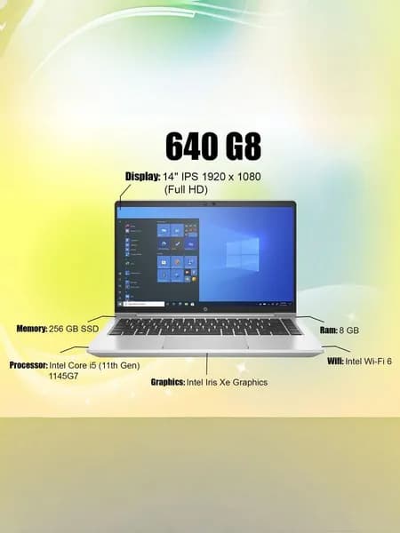 HP HP ProBook 640 G8, Как новый Ноутбук 14", Intel Core i5-1145G7, RAM 16 ГБ, SSD, HDD 256 ГБ, Intel Iris Xe Graphics, Windows Pro, серебристый, Русская раскладка