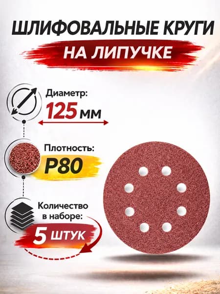 SHiND Круг шлифовальный 125; P80