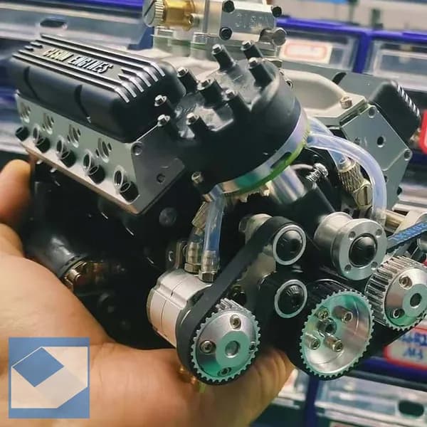 Бензиновый двигатель V8 (1/6 масштаб) 44 см - Детальный конструктор для моделизма