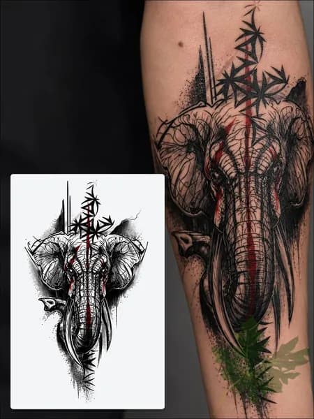 Tattoo'шки Временная тату "Слон" 12*21см