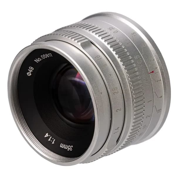 Объектив 7artisans 35mm F1.4 для Micro 4/3, серебряный