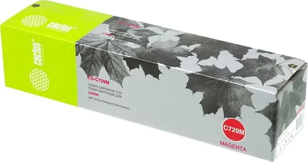 Картридж лазерный Cactus CS-C729M 729 M пурпурный (1000стр.) для Canon i-SENSYS LBP-7010C/ LBP-7018C