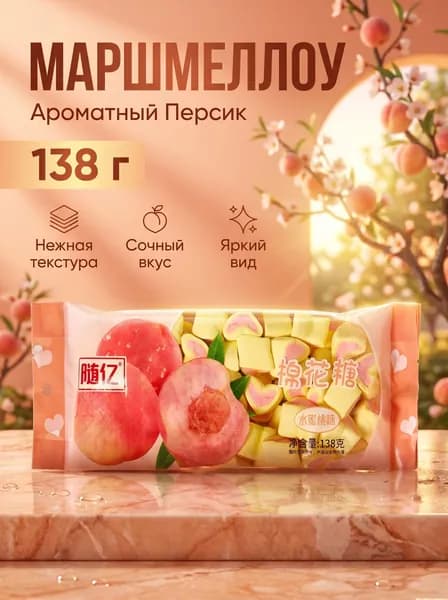 Маршмеллоу "Ароматный Персик", 138 г