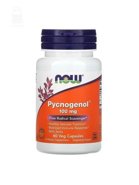 NOW Foods, Pycnogenol 100 мг, 60 вегетарианских капсул