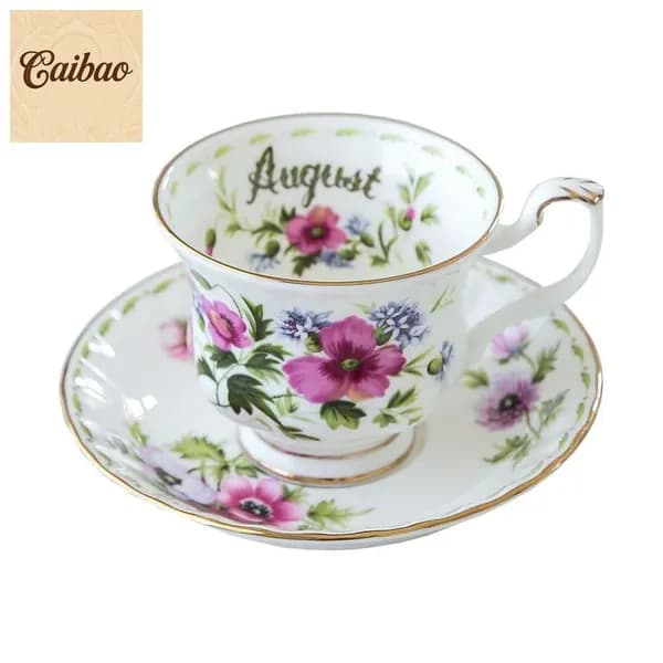 Чайная пара Royal Albert. Серия "Цветок месяца". Англия. Костяной фарфор. Клеймо 70-е гг. Сузуран в мае