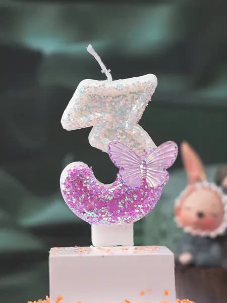 Свечи для торта цифра 3, 8 см, 1 шт