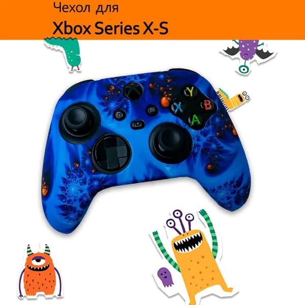 Силиконовый чехол WAROZ для геймпада Xbox series s x на контроллер Иксбокс, защитный на джойстик xbox series x/s разноцветный с рисунками