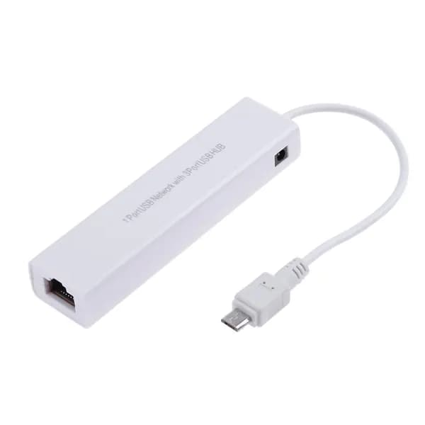 Кабель для интернет-соединения Micro-USB 2.0 Type-B/RJ-45, USB Type-A, 1 м, черный