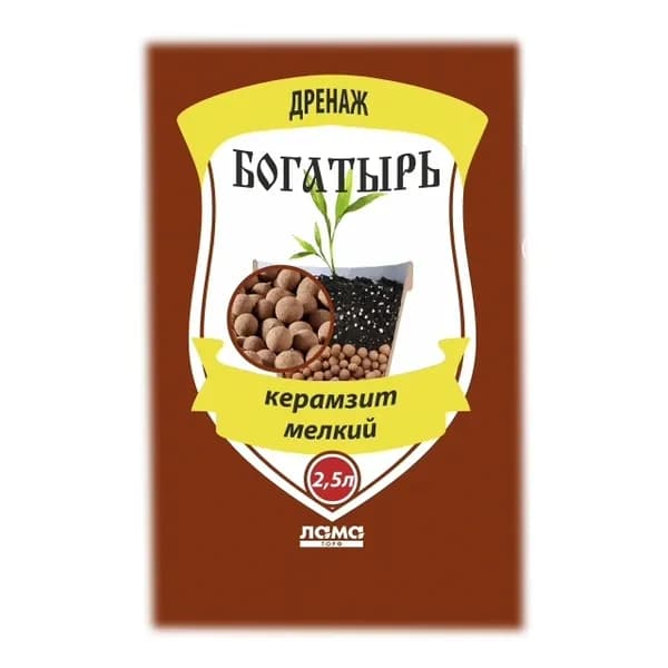 Дренаж керамзитовый ЛАМАТОРФ "Богатырь", фракции 5-10 мм, 2.5 л