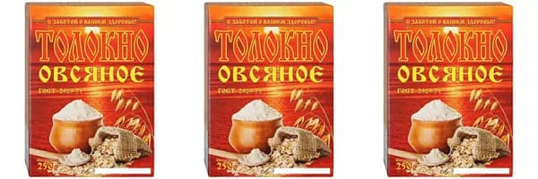 Ваше здоровье Толокно овсяное, 250 гр, 3 уп/