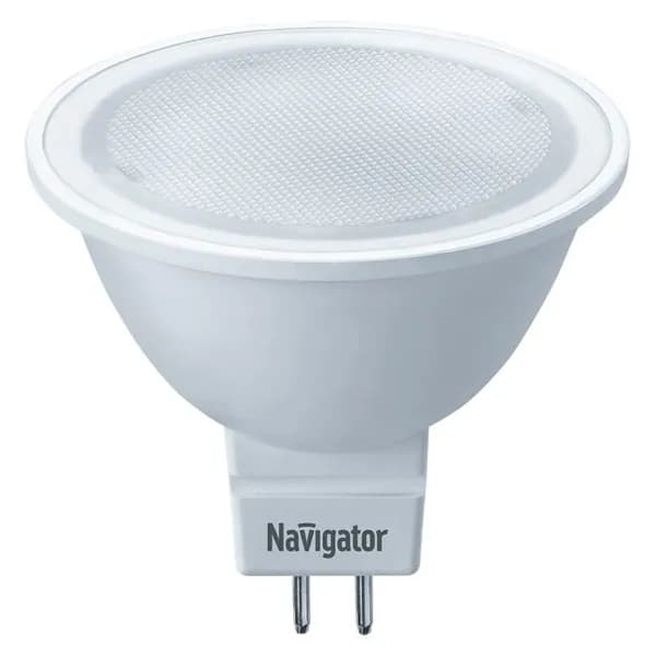 Лампа светодиодная NAVIGATOR, 7 Вт, 560 Лм, 4000 K, GU5.3, MR16, 230 В, матовый спот