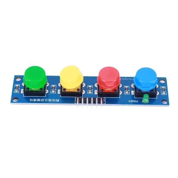 4-кнопочный модуль с крышками для МК, цифровой вывод и LED-индикатор