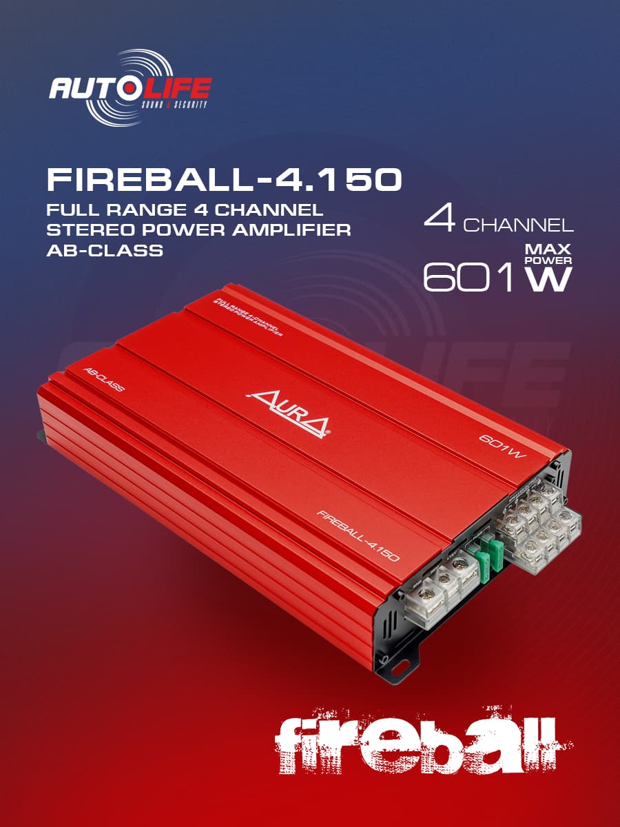 Автомобильный усилитель 4-канальный AurA FIREBALL-4.150