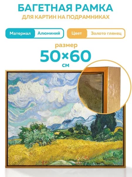Металлическая багетная рама 60х50 см для картины
